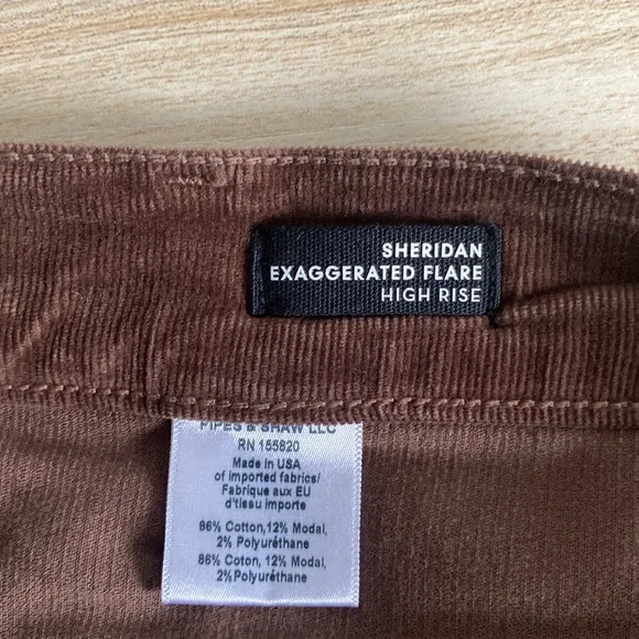Veronica Beard Sheridan Bell Bottom Flare Corduroy Pants in Brown Size 25 - Picture 12 of 15